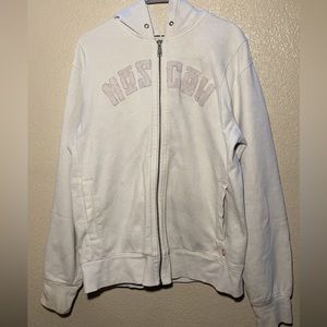 Vintage White GUESS Zip Up Sweater!!